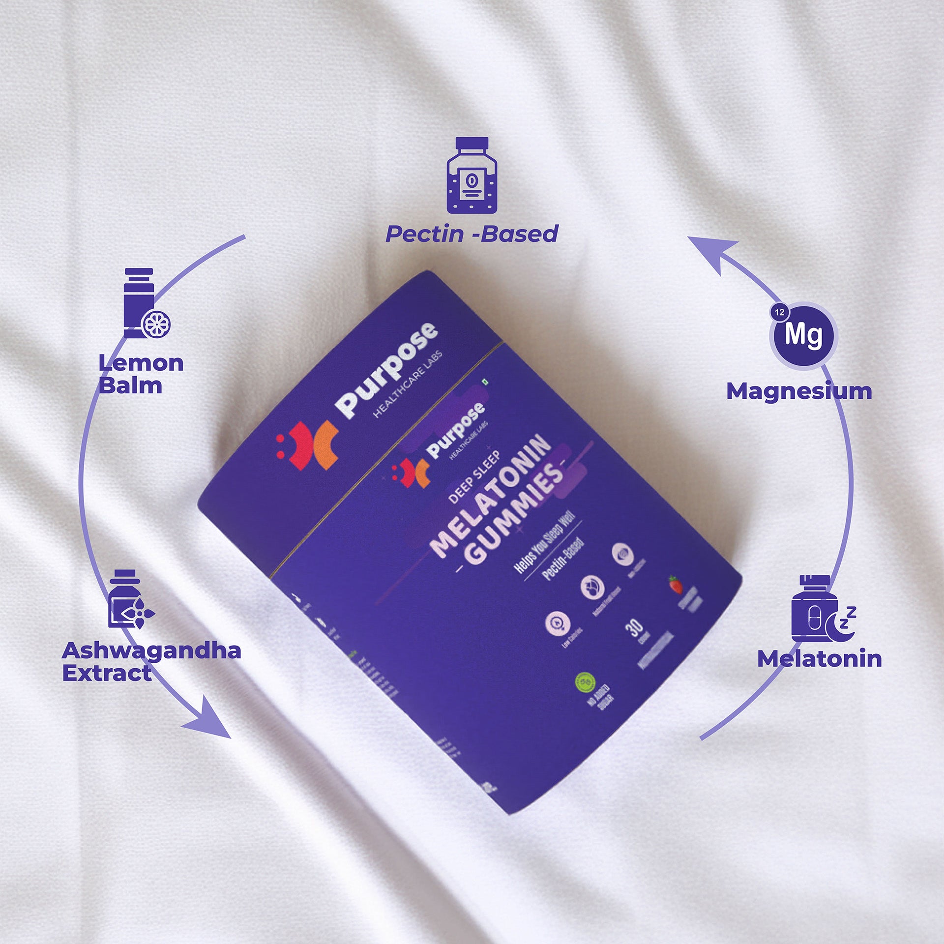 Melatonin Sleep Gummies – Pactin Based Non-Habit Forming Natural Sleep Aid - Purpose Healthcare