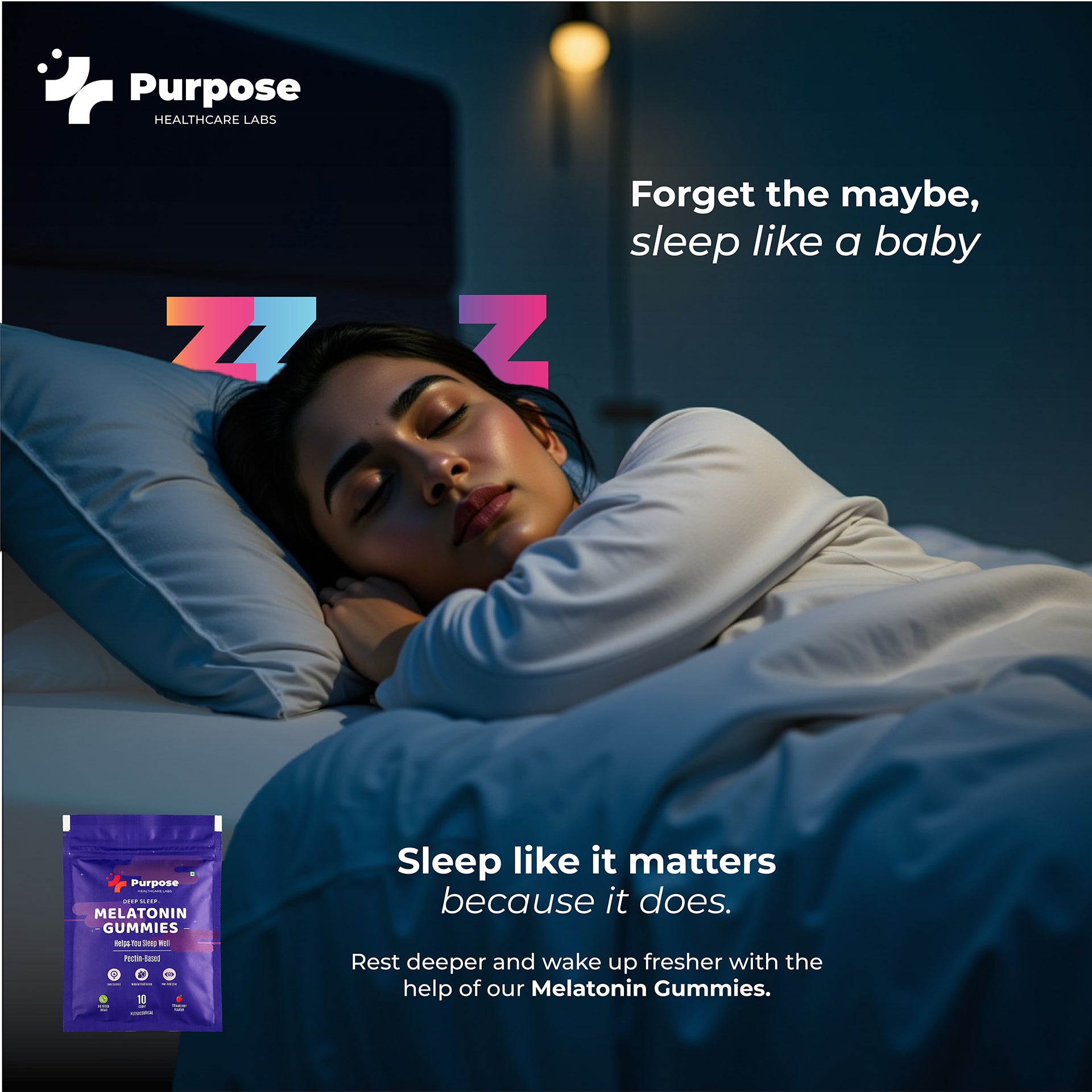 Melatonin Sleep Gummies – Pactin Based Non-Habit Forming Natural Sleep Aid - Purpose Healthcare