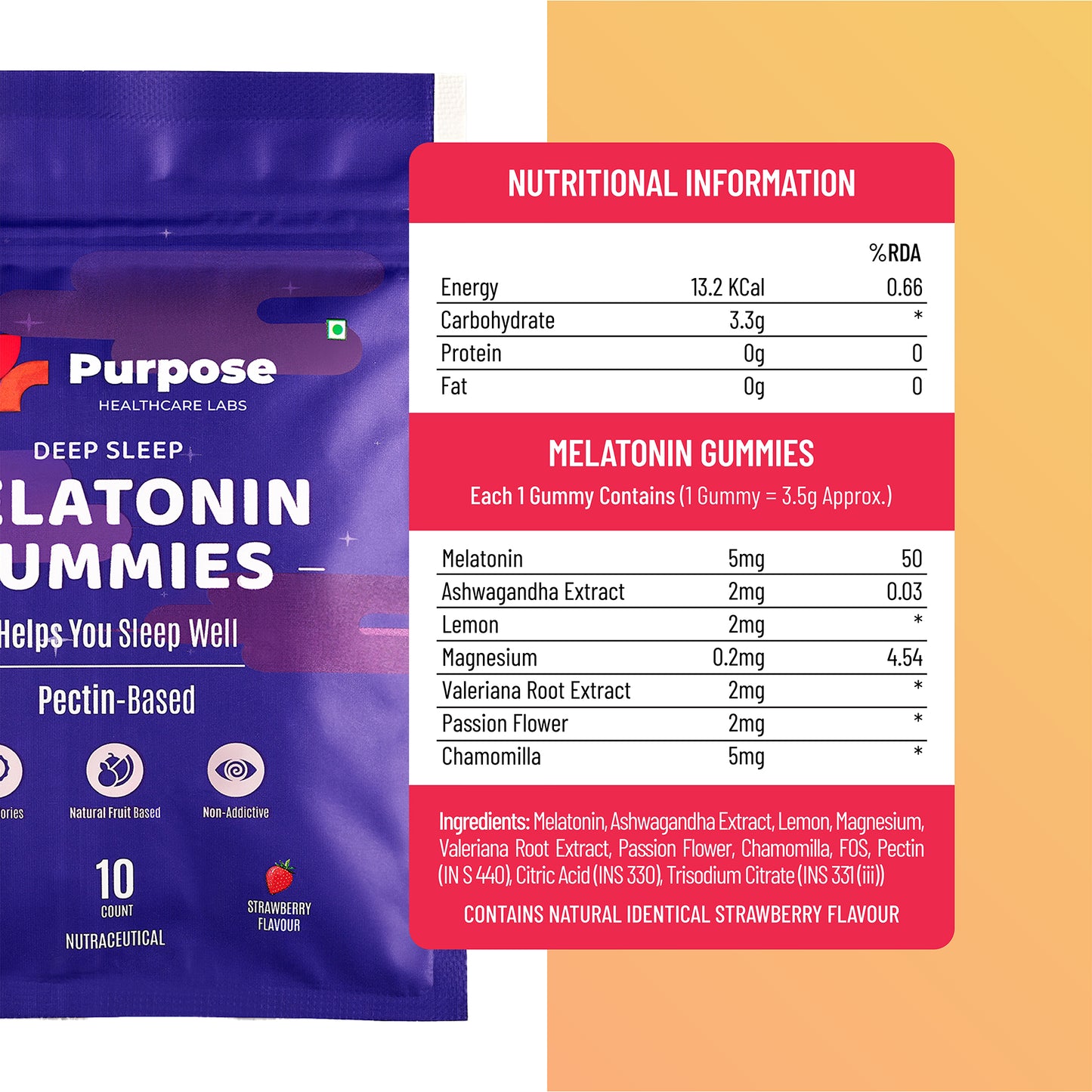 Melatonin Sleep Gummies – Pactin Based Non-Habit Forming Natural Sleep Aid - Purpose Healthcare