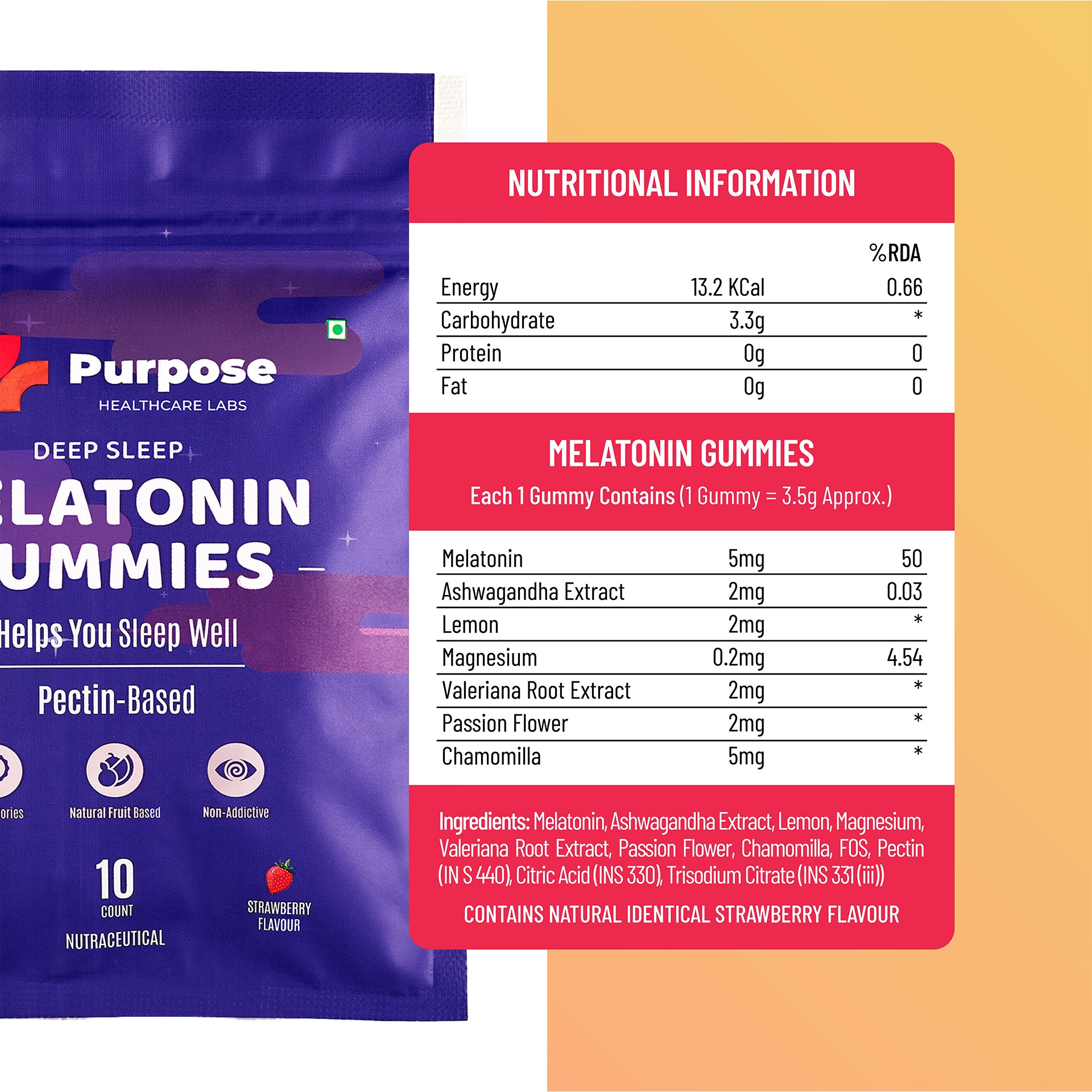 Melatonin Sleep Gummies – Pactin Based Non-Habit Forming Natural Sleep Aid - Purpose Healthcare
