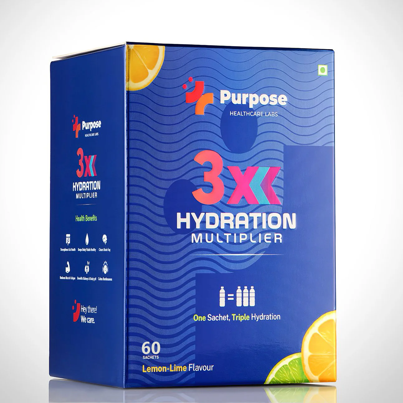 Instant 3x Hydration Multiplier Lemon Lime Electrolyte Drink Mix Powder - 60 Sachets