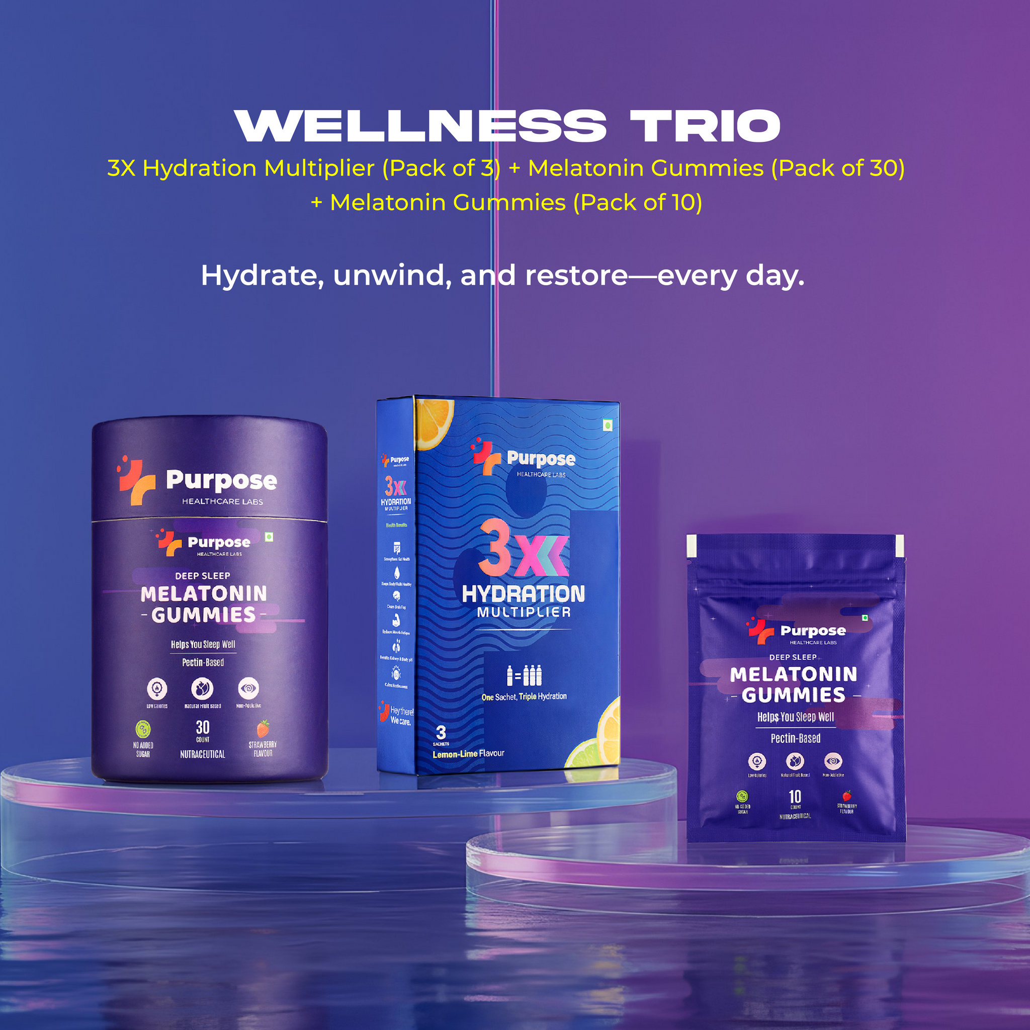 Wellness Trio - Hydration and Sleep Bundle by Purpose Healthcare